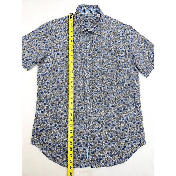 Robert Graham Classic Fit Mens Small Large Polka Dots Short Cuffed Sleeve Shirt - Picture 6 of 11